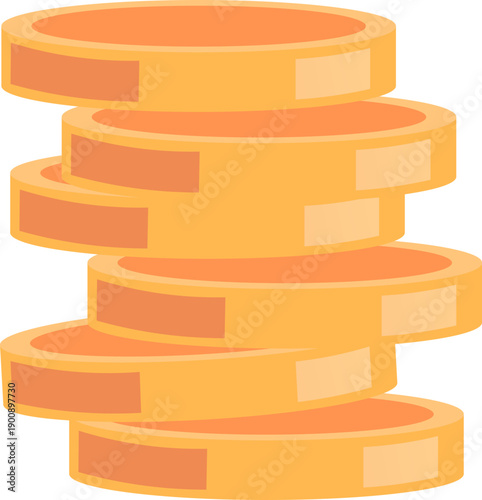 Stacked Coins Finance Vector Illustration