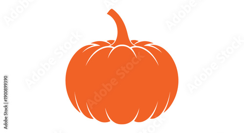 A simple, stylized orange pumpkin with a curved stem against a white background.