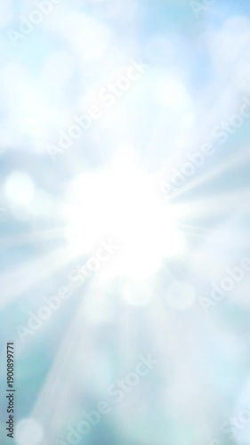 Hot Summer Sunlight Shimmering Through Blurred Green Forest