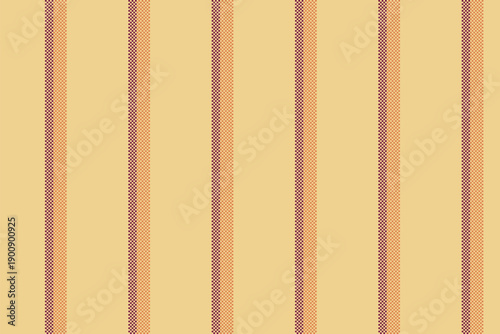 Shirt textile vector background, curtain texture pattern seamless. Bedding vertical stripe lines fabric in amber and orange colors.