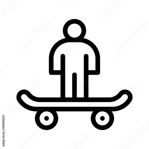 skateboard line icon
