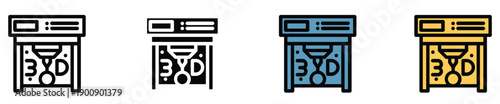 3D isometric server icons set with glowing lights for cloud computing and data storage technology