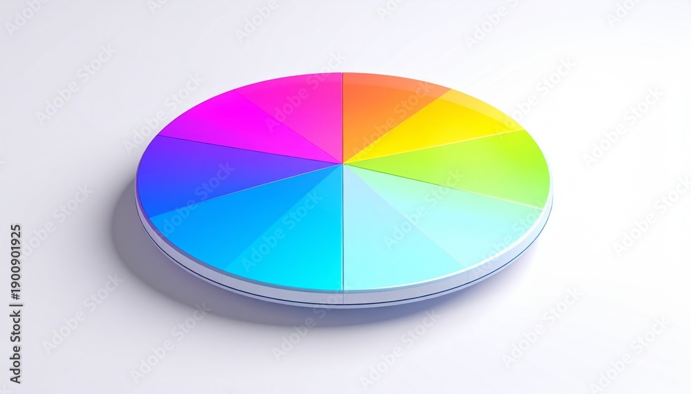 Obraz premium Vibrant Color Wheel Illustration on White Background with Even Lighting