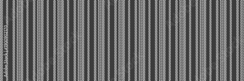 Postcard fabric pattern stripe, rustic vertical lines textile. Marketing vector seamless texture background in grey and white colors.