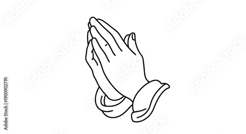 Shaded Drawing of Praying Hands Gesture