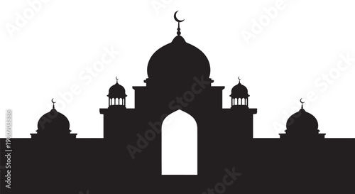 Ramadan Mosque Silhouette Coastal Graphic
