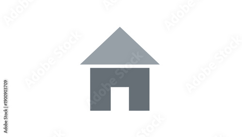 Simple Gray House Icon Graphic Illustration.