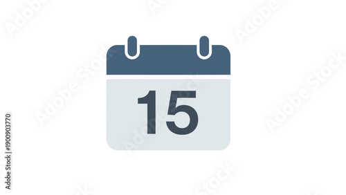 Calendar Icon Showing Fifteenth Day Date.