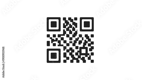 Black QR Code on White Background.