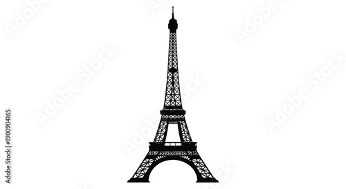 A striking black silhouette depicts the iconic eiffel tower a symbol of paris and french architecture high quality