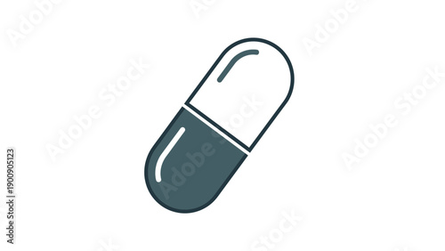 Single Gray and White Capsule Pill.
