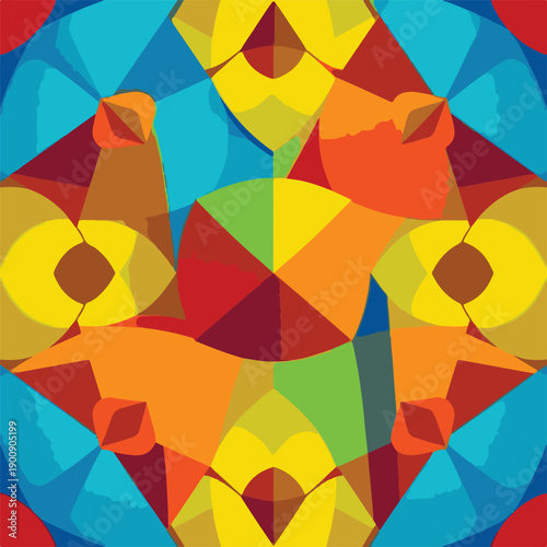 Flat design stained glass background