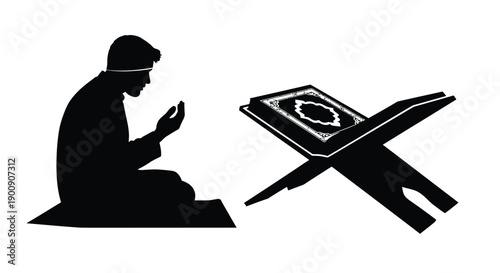 Ramadan Village Mosque Silhouette Banner Design