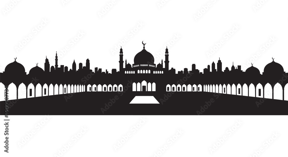 Fototapeta premium Modern Urban Mosque Ramadan Icon Design