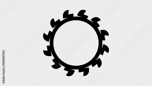 Foto Circular saw blade with sharp teeth white background