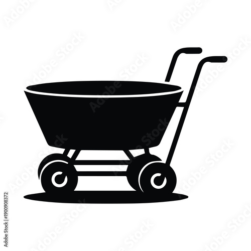Modern black wheelbarrow for gardening and outdoor tasks
