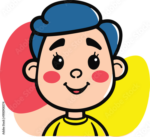Vintage style cartoon mascot design of a boy wearing a hat