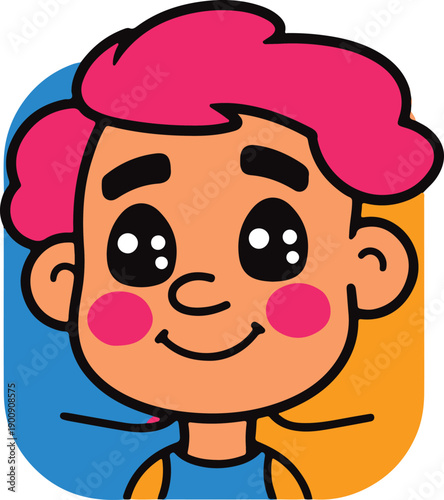 Vintage style cartoon mascot design of a boy wearing a hat