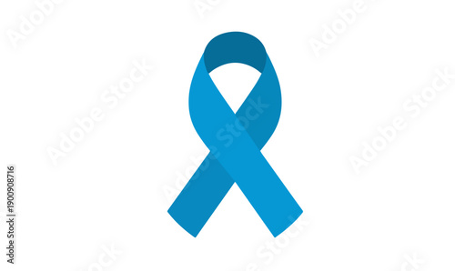 Ruban bleu symbolisant la sensibilisation à la dystrophie musculaire et à la prostate, sur fond transparent.