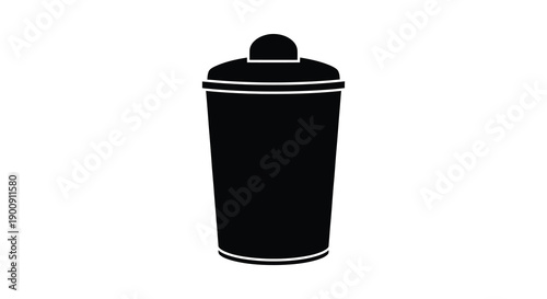 A stark black and white illustration depicts a cylindrical spray paint can with a rounded cap high quality professional detailed