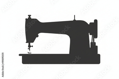 Silhouette of a Sewing Machine: A classic sewing machine, rendered in a striking silhouette, embodies craftsmanship and the art of garment creation. Evoking a sense of history.