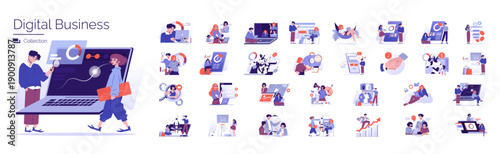Digital Business Concepts Vector Illustration Collection