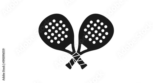 Crossed Padel Rackets Silhouette for Graphic Design