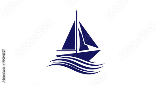 Small Nautical Sailboat Icon for Travel Branding