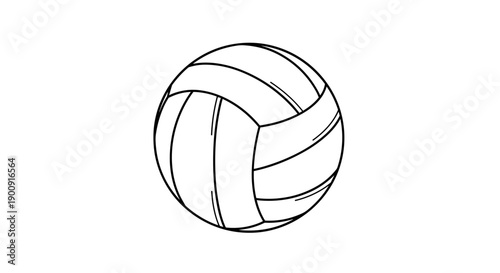 Professional volleyball ball line drawing for sports design