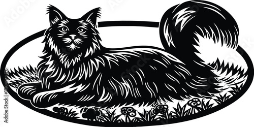 Digital Illustration of a Stylish Purple Cat Wearing a Plaid Hat and Detective Vibes