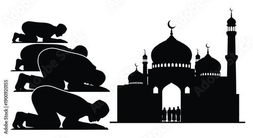 Ramadan Greeting Card Silhouette Design