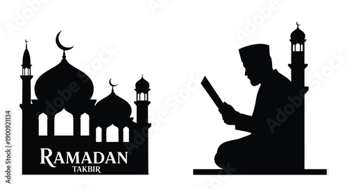 Child in Ramadan Prayer with Quran Stand