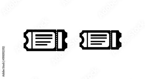 Two ticket icons, representing entry, event, or admission