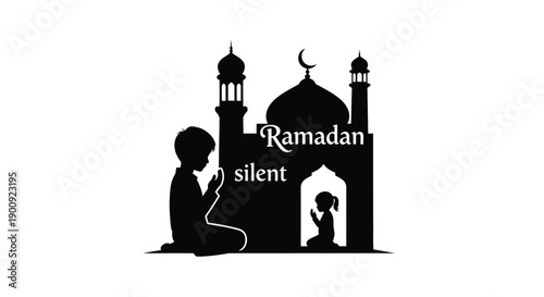 Ramadan Silhouette Sticker of Salam and Quran