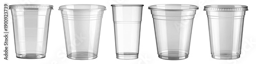 Wallpaper Mural Collection of empty disposable transparent plastic cup, Set of png on transparent background Torontodigital.ca