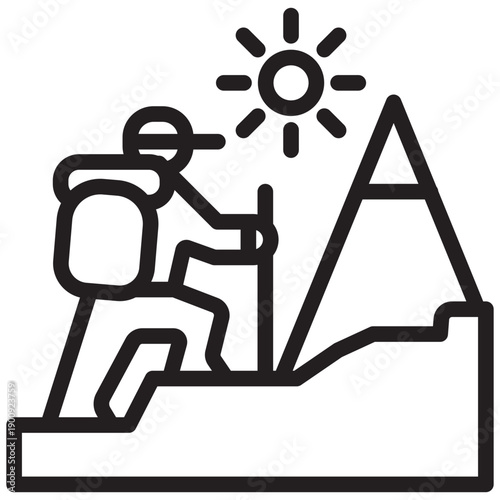Hiking Outline Icon