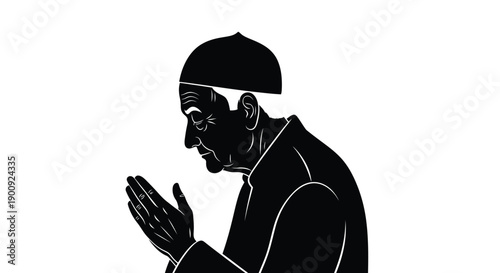 Ramadan Icon Silhouette Ending Salam with Quran