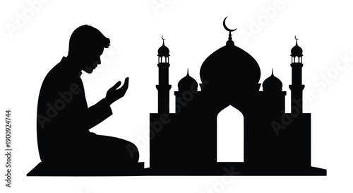 Family Worship Icon in Ramadan Celebration