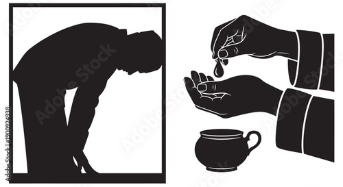 Woman in Silent Prayer with Raised Hands