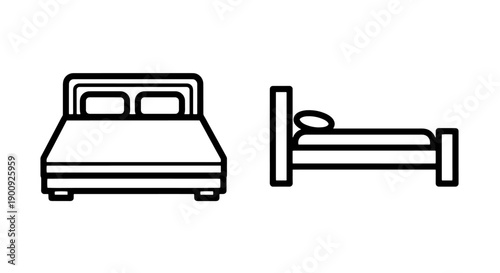 Bed Icons: Large Double Bed and Single Bed