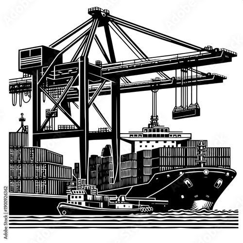 Industrial Port Crane Operation
