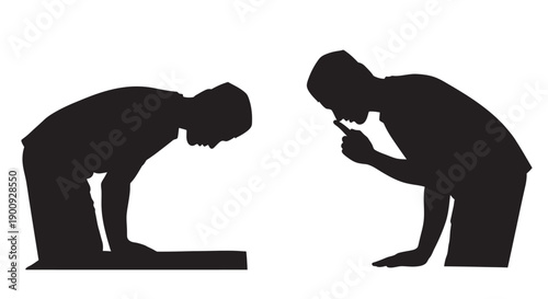 Ramadan Prayer Silhouette with Holy Book