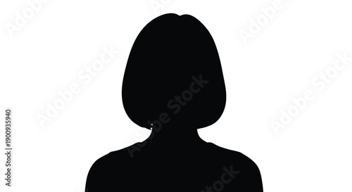 Silhouette of a woman with a short bob haircut 