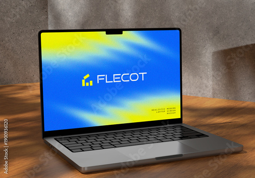 Laptop on a desk Mockup