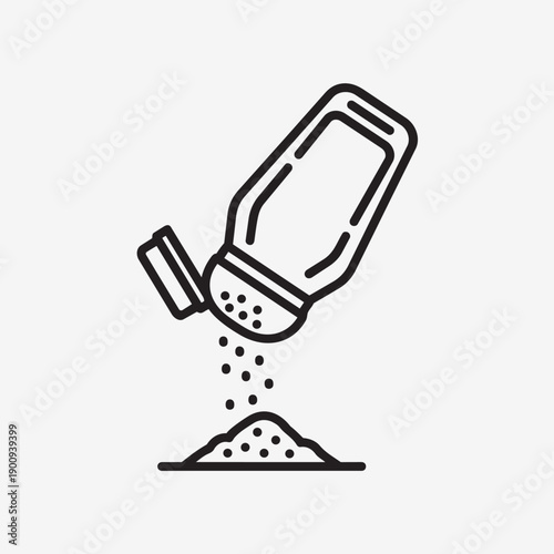 Salt or Pepper Shaker Pouring Seasoning, Minimalist Icon
