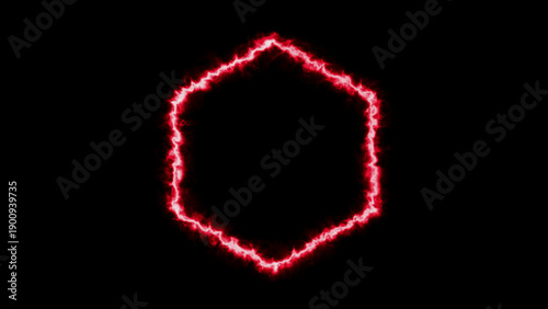 Red energy hexagon glowing pulse border