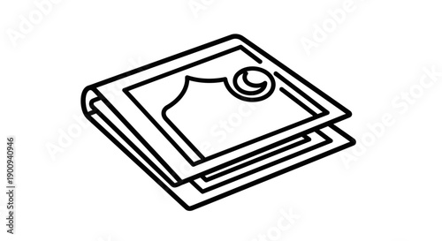 Prayer mat folded with mosque and crescent moon motif line icon representing daily worship rituals in islam and preparation for religious services during holy ramadan festivals