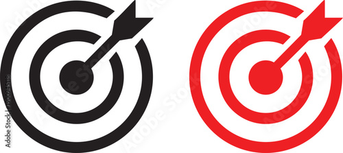 Target icon. goal Vector flat simple icon of target with arrow. Goal achievement.
