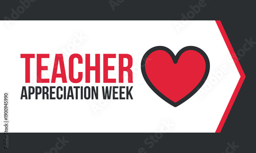 Teacher Appreciation Week in United States. Celebrated annual in May. In honour of teachers who hard work and teach our children. School and education. Student learning concept. Vector illustration