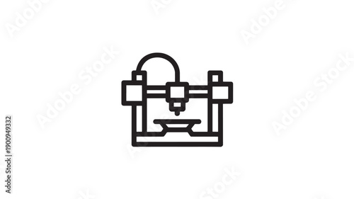 Vector Illustration Of 3d Printer For Manufacturing And Technology Concept